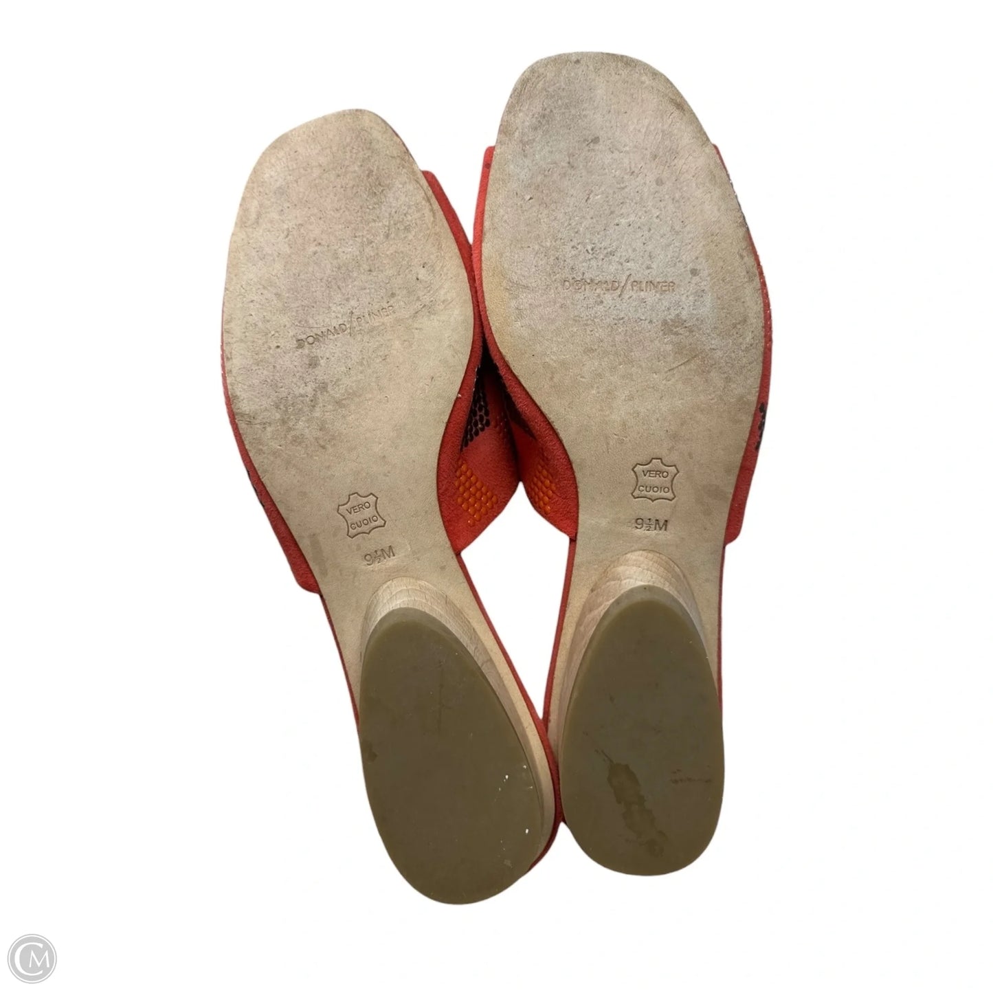 Studded Sandals Heel By Donald Pliner In Orange, Size: 9.5