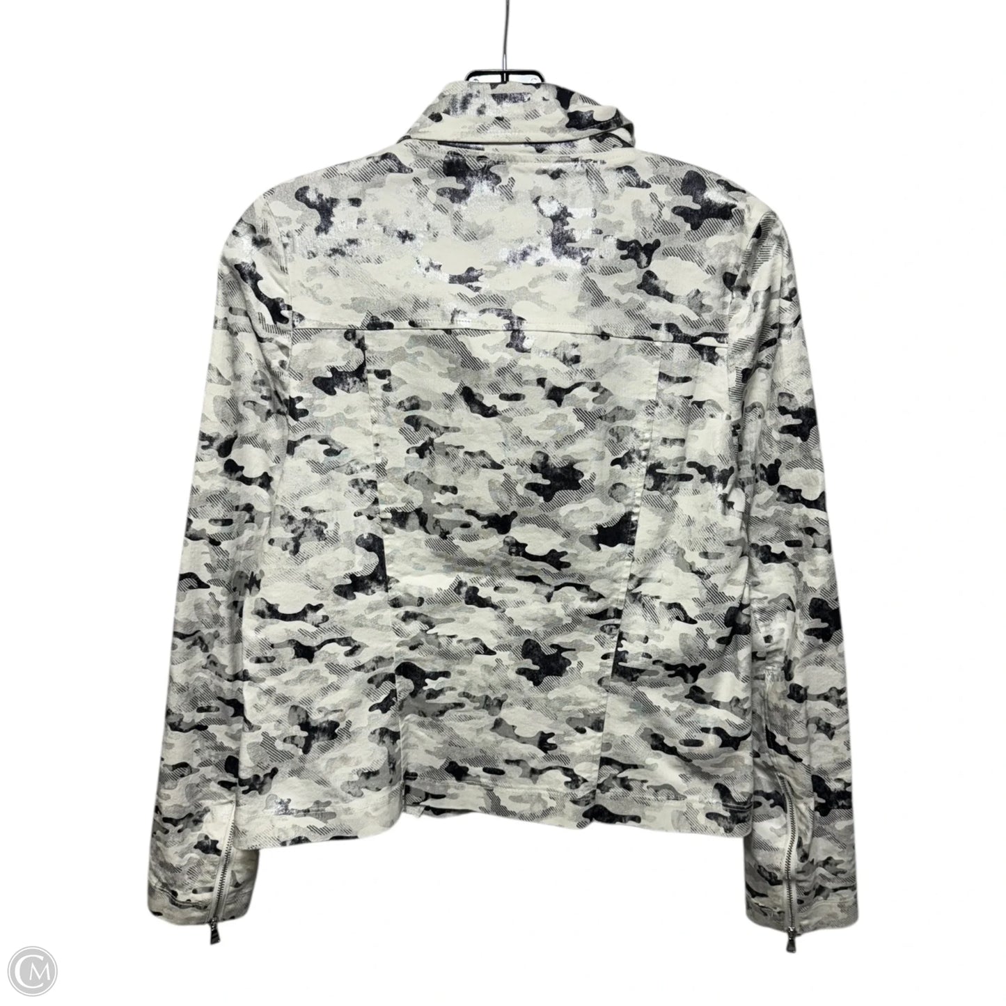 Jacket Moto By Lola & Sophie In Grey & White, Size: S