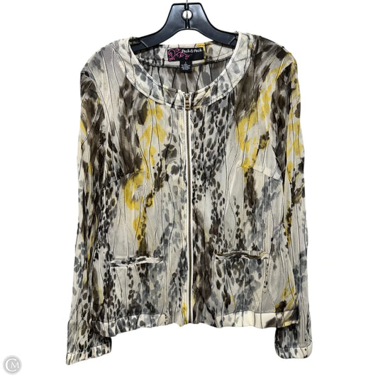 Mesh Jacket By Peck And Peck In Cream & Yellow, Size: L