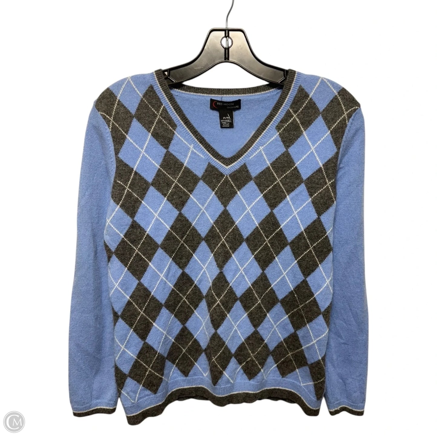 Sweater Cashmere By Red Moon Cashmere In Plaid Pattern, Size: M