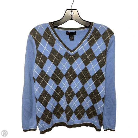 Sweater Cashmere By Red Moon Cashmere In Plaid Pattern, Size: M