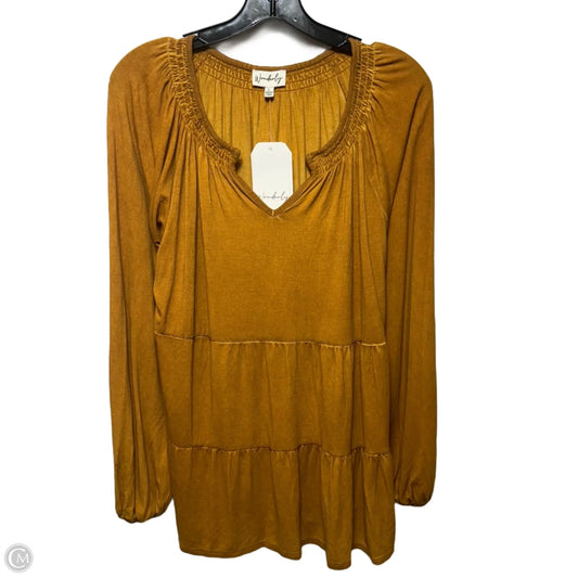 Top Long Sleeve By Wonderly In Yellow, Size: L