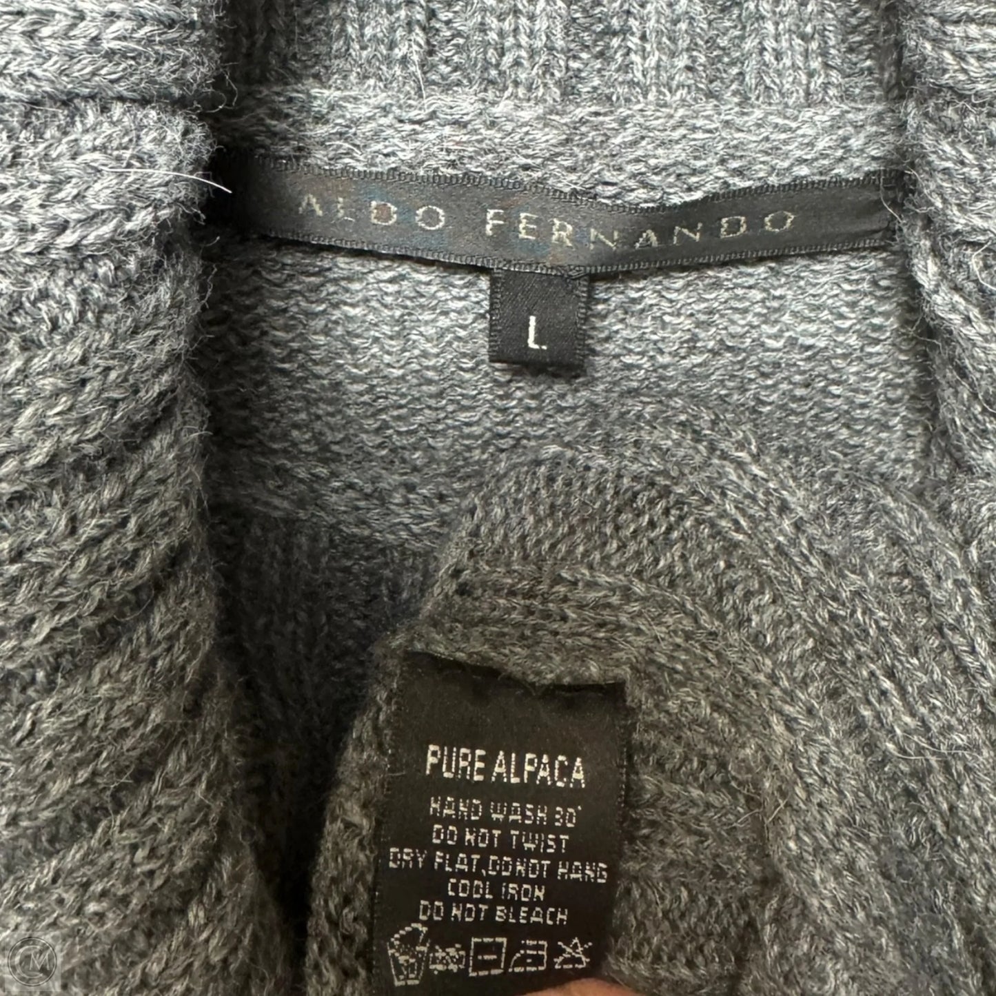 Alpaca Sweater By Aldo Fernando In Grey, Size: L