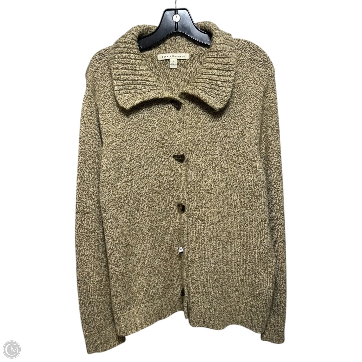 Sweater Cardigan By Debbie Morgan In Tan, Size: Xl