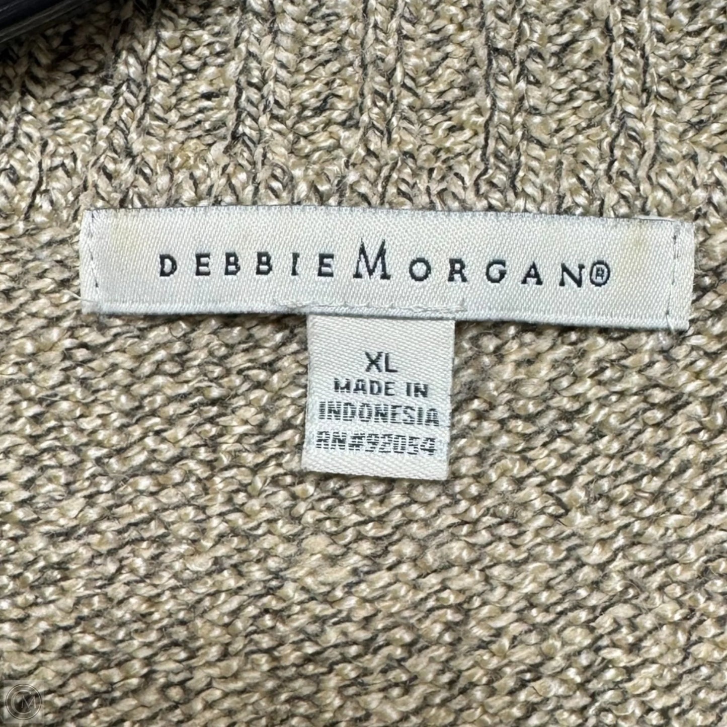 Sweater Cardigan By Debbie Morgan In Tan, Size: Xl