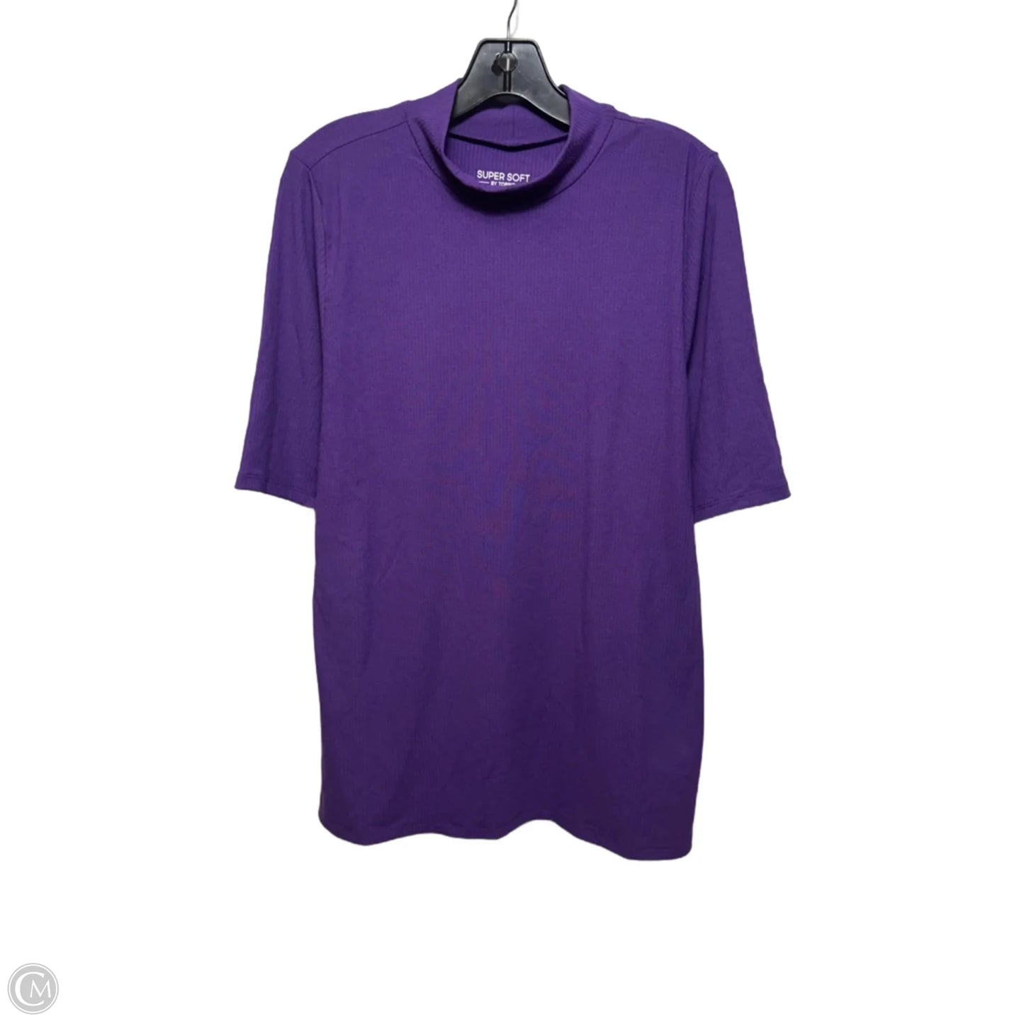 Super soft Ribbed Mock Neck Short Sleeve Top By Torrid In Petunia, Size: 2x