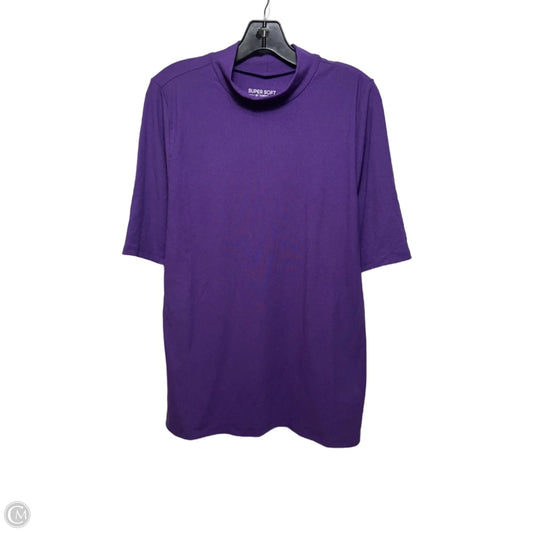 Super soft Ribbed Mock Neck Short Sleeve Top By Torrid In Petunia, Size: 2x