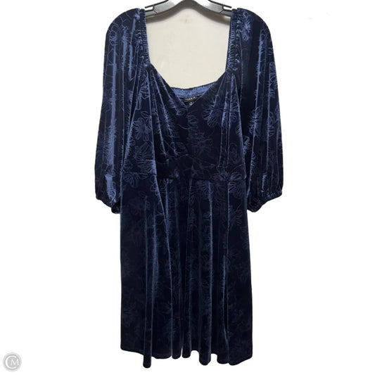 Velvet Dress Party Midi By Torrid In Blue, Size: 2x