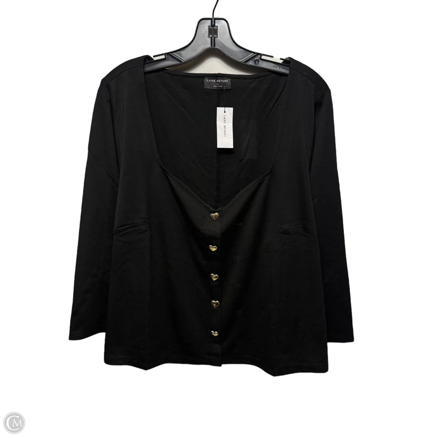 Top Long Sleeve By Lane Bryant In Black, Size: 2x
