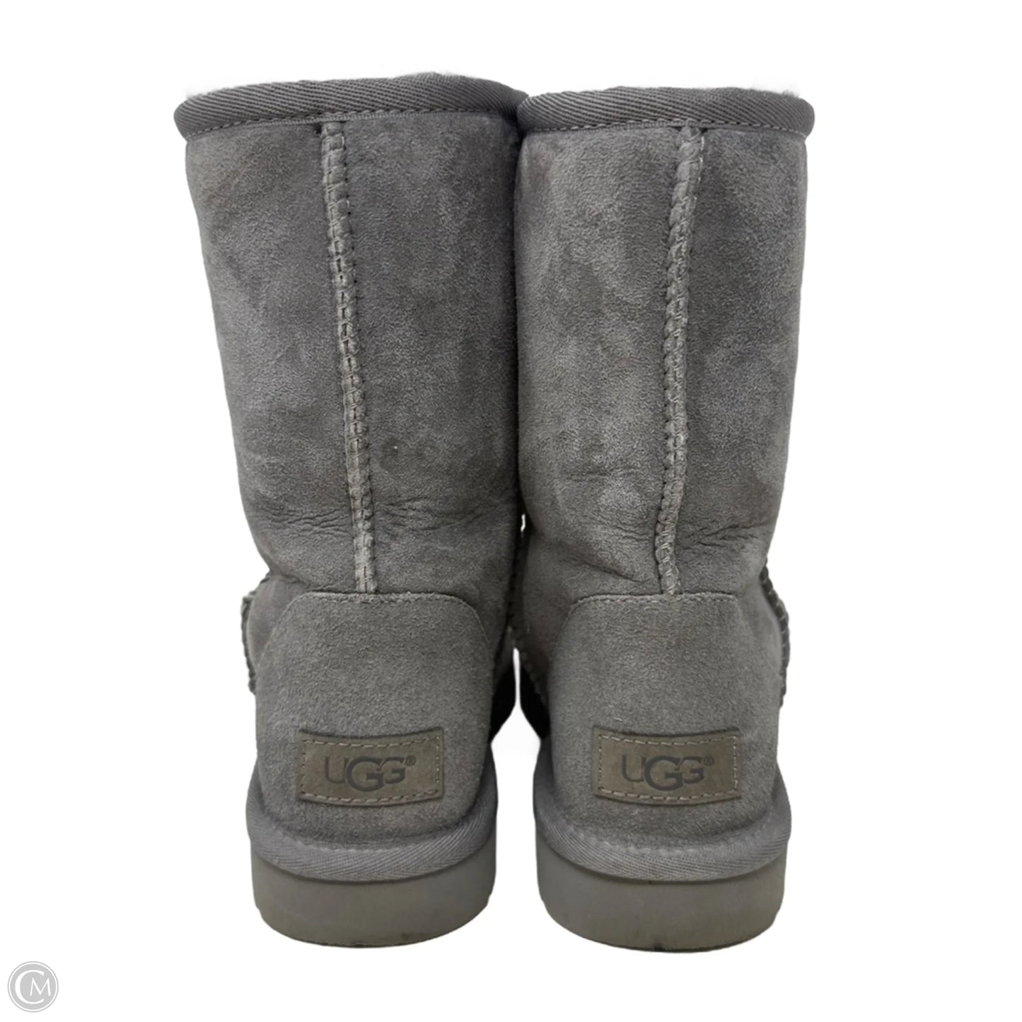 Classic Short Boots Designer By Ugg In Grey, Size: 7