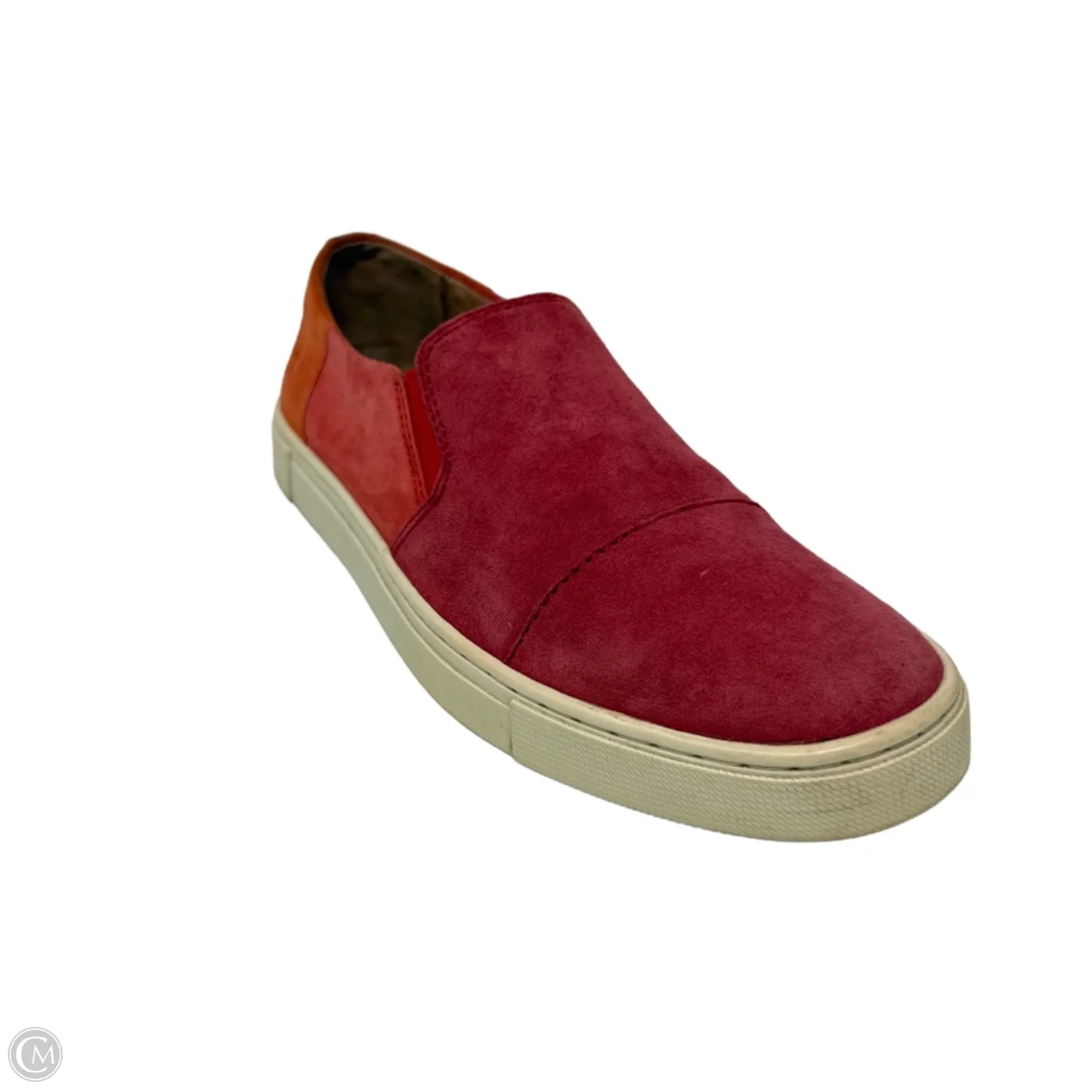 Gemma Cap Toe Suede Slip-On Sneakers Designer By Frye In Orange & Red, Size: 6.5