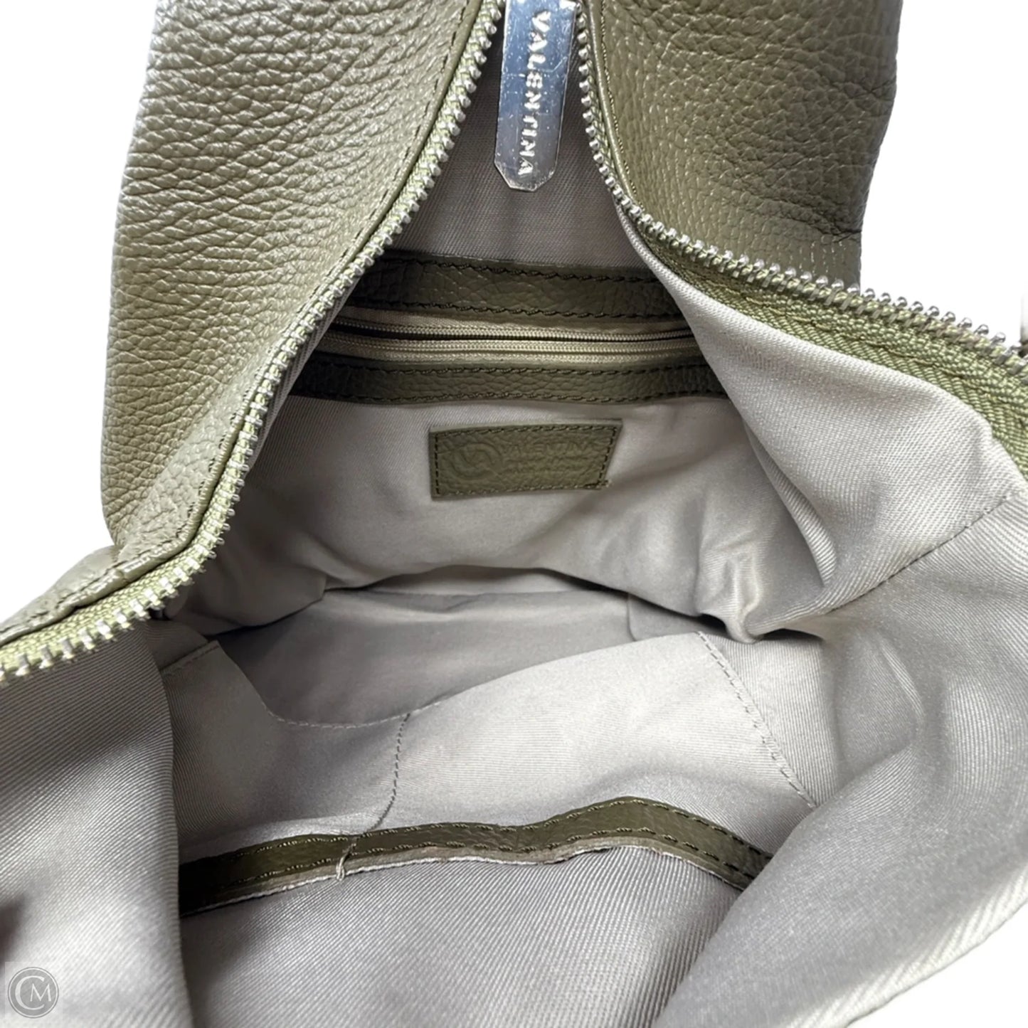 Italian Pebbled Leather Backpack By Valentina, Size: Medium