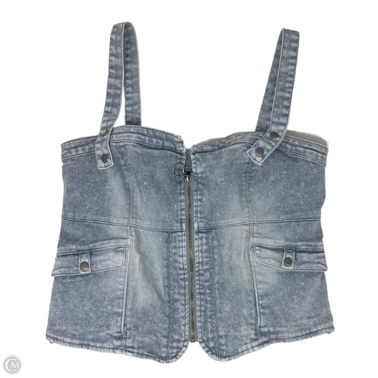 Zip Top Sleeveless By Free People In Blue Denim, Size: M