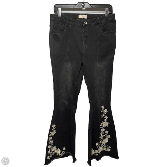 Embroidered Jeans Flared By Chelsea And Violet In Black, Size: 10