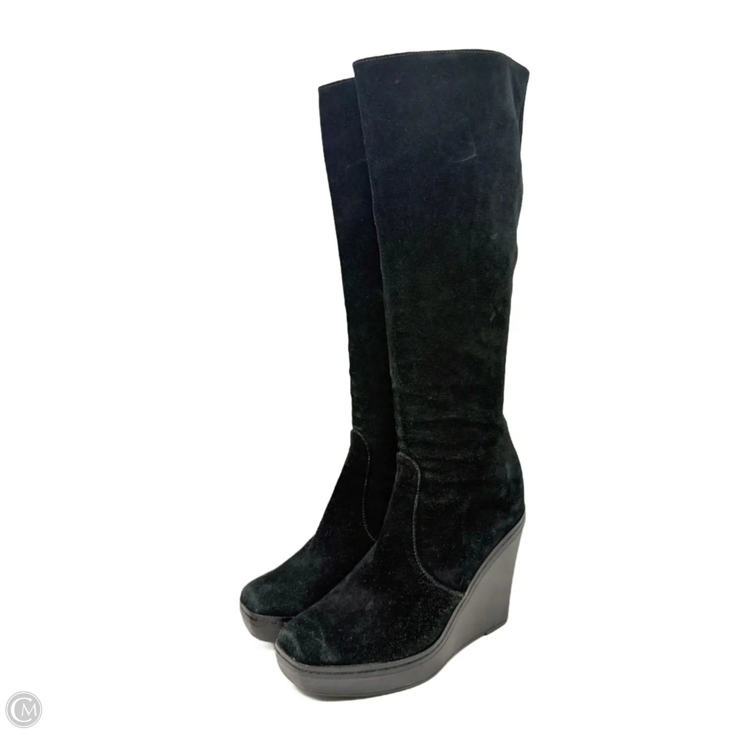 Suede Wedge Tall Boots By Castañer In Black, Size: 9