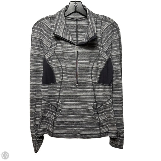 Athletic Top Long Sleeve Collar By Lululemon In Striped Pattern, Size: 10