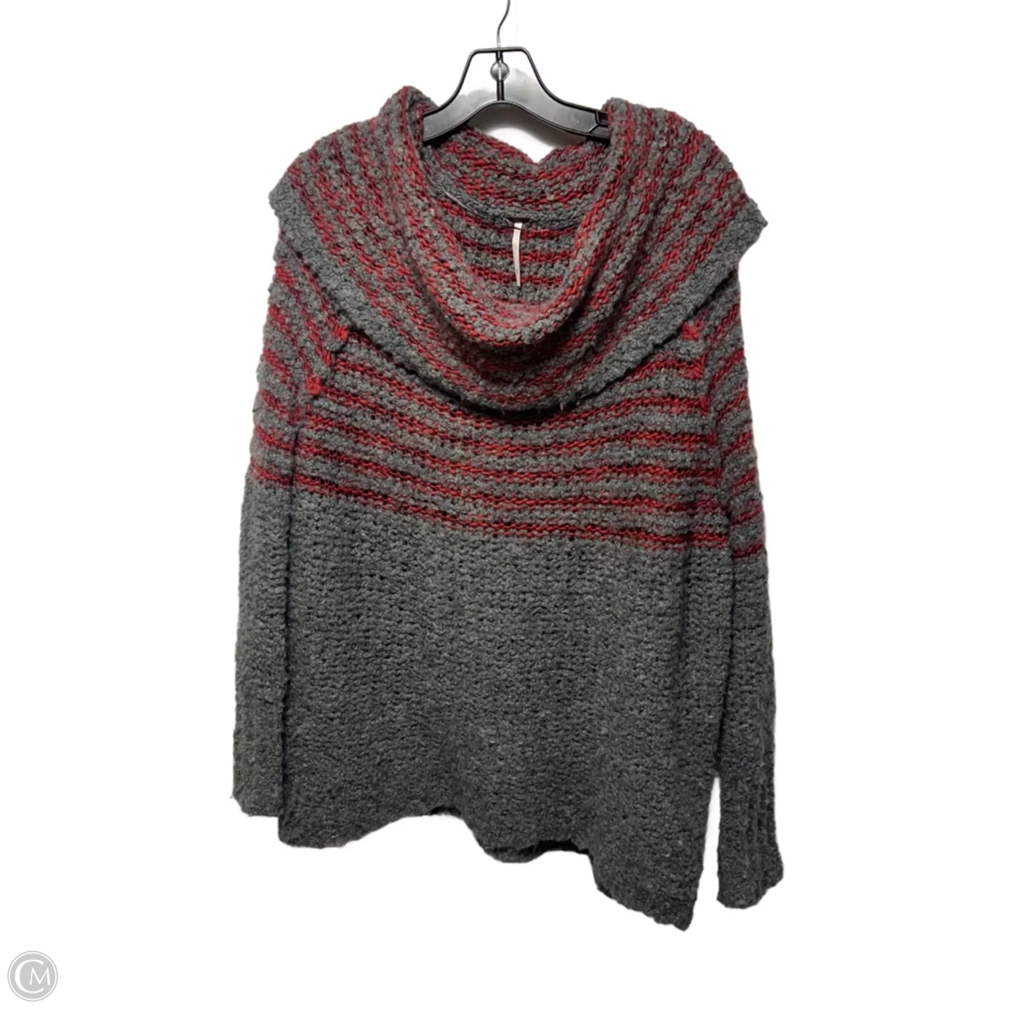 Sweater By Free People In Grey & Red, Size: S