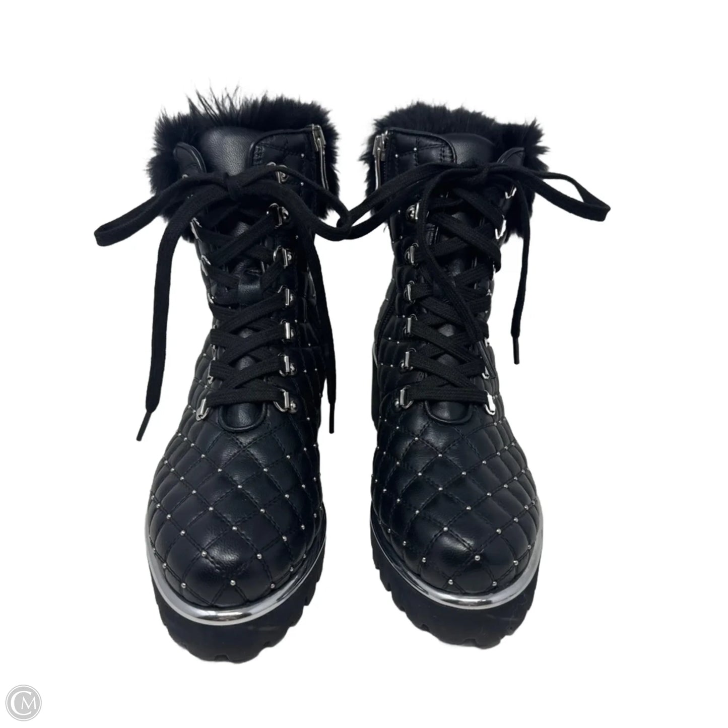 Regina Quilted Fur Trim Ankle Boots By Kelton In Black, Size: 6