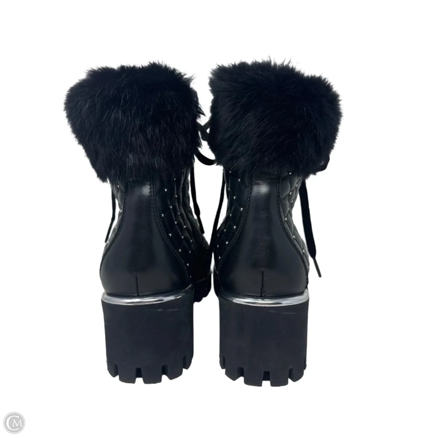 Regina Quilted Fur Trim Ankle Boots By Kelton In Black, Size: 6
