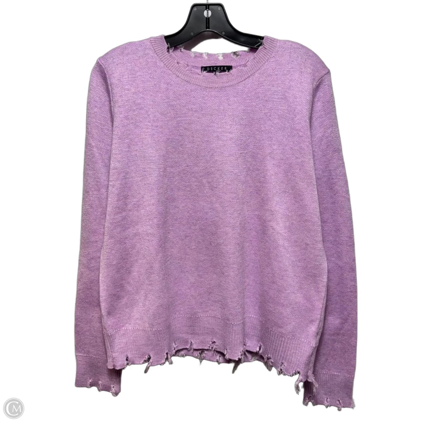 Distressed Hem Sweater By Decker In Purple, Size: L