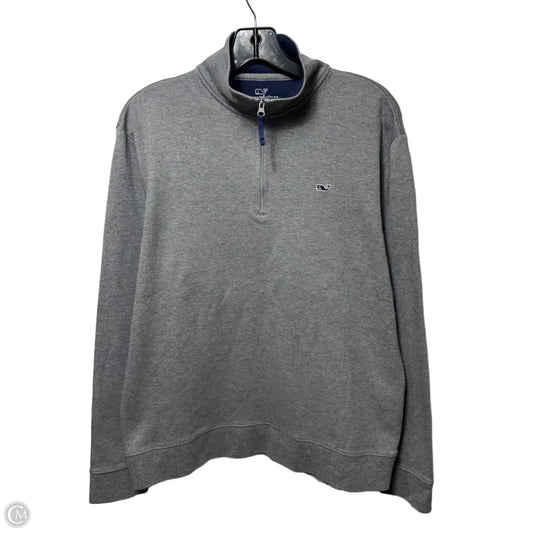 Athletic Sweatshirt Collar By Vineyard Vines In Grey, Size: M
