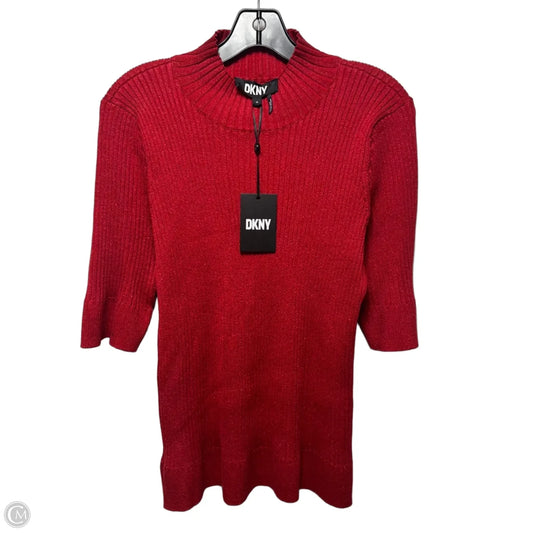 Metallic Sweater By Dkny In Red, Size: Xl