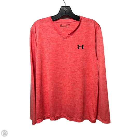 Athletic Top Long Sleeve Crewneck By Under Armour In Orange, Size: M