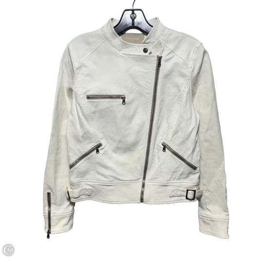 Jacket Moto By Banana Republic In White, Size: S
