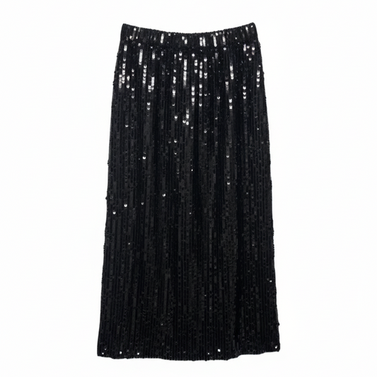 Sequin Midi Skirt By J. Crew In Black, Size: M