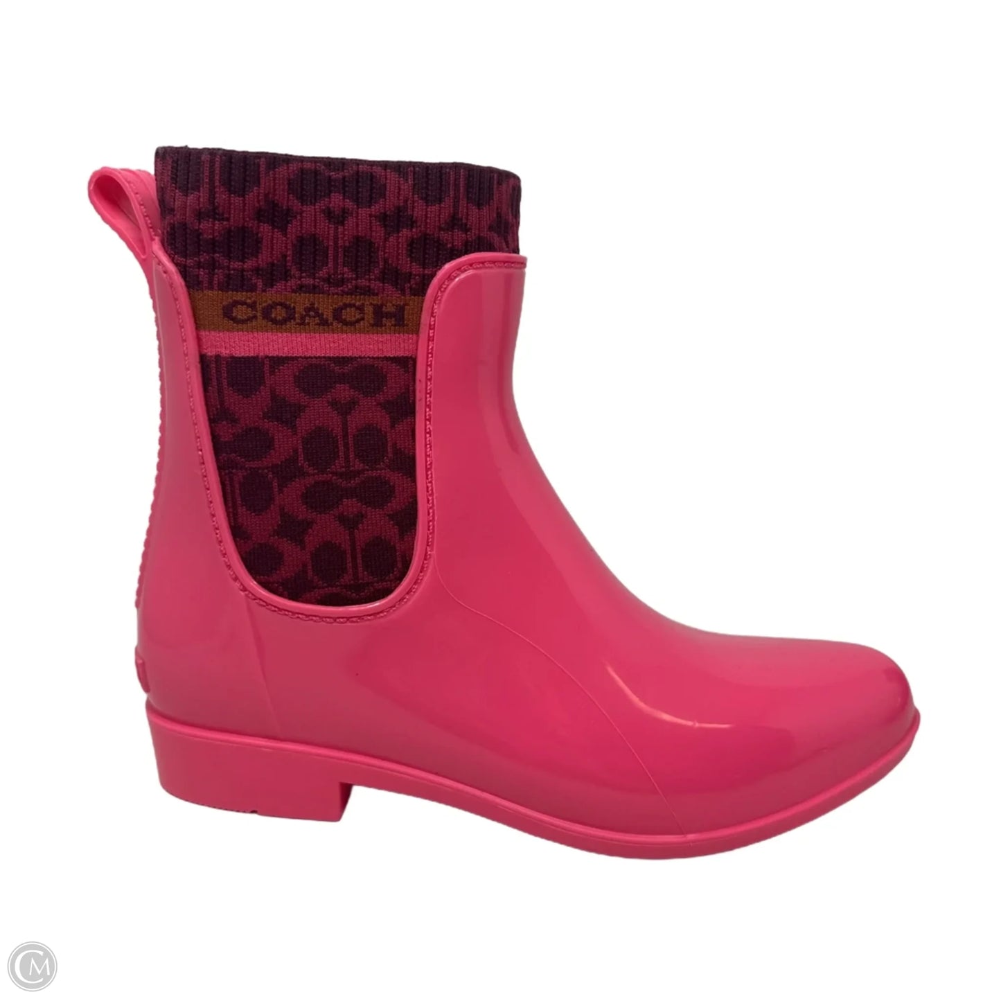 Rivington Rain Boots Designer By Coach In Pink, Size: 7