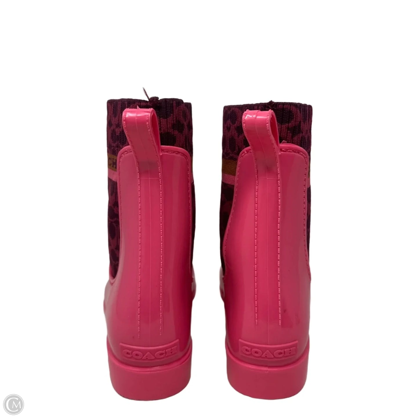 Rivington Rain Boots Designer By Coach In Pink, Size: 7