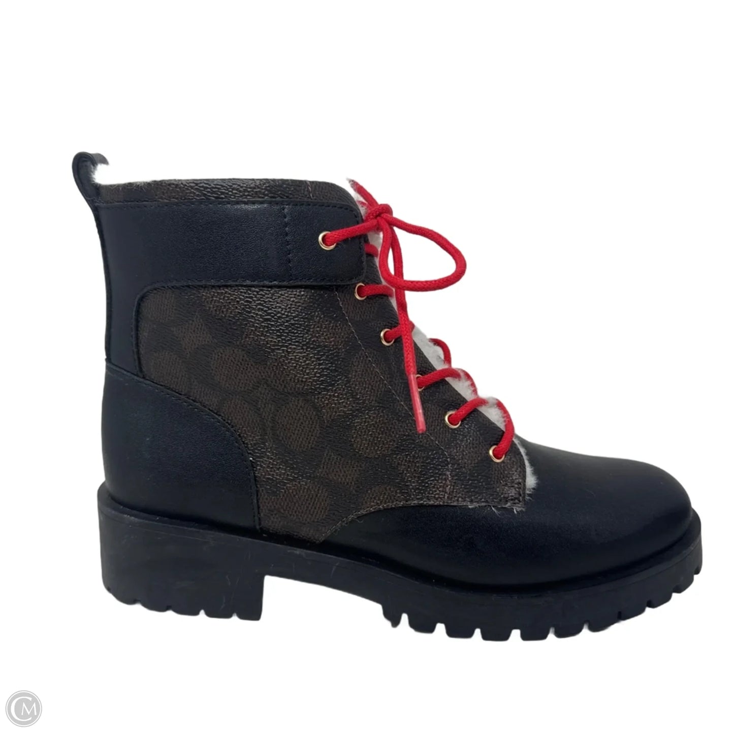 Lorraine Boots Designer By Coach In Black & Brown, Size: 7