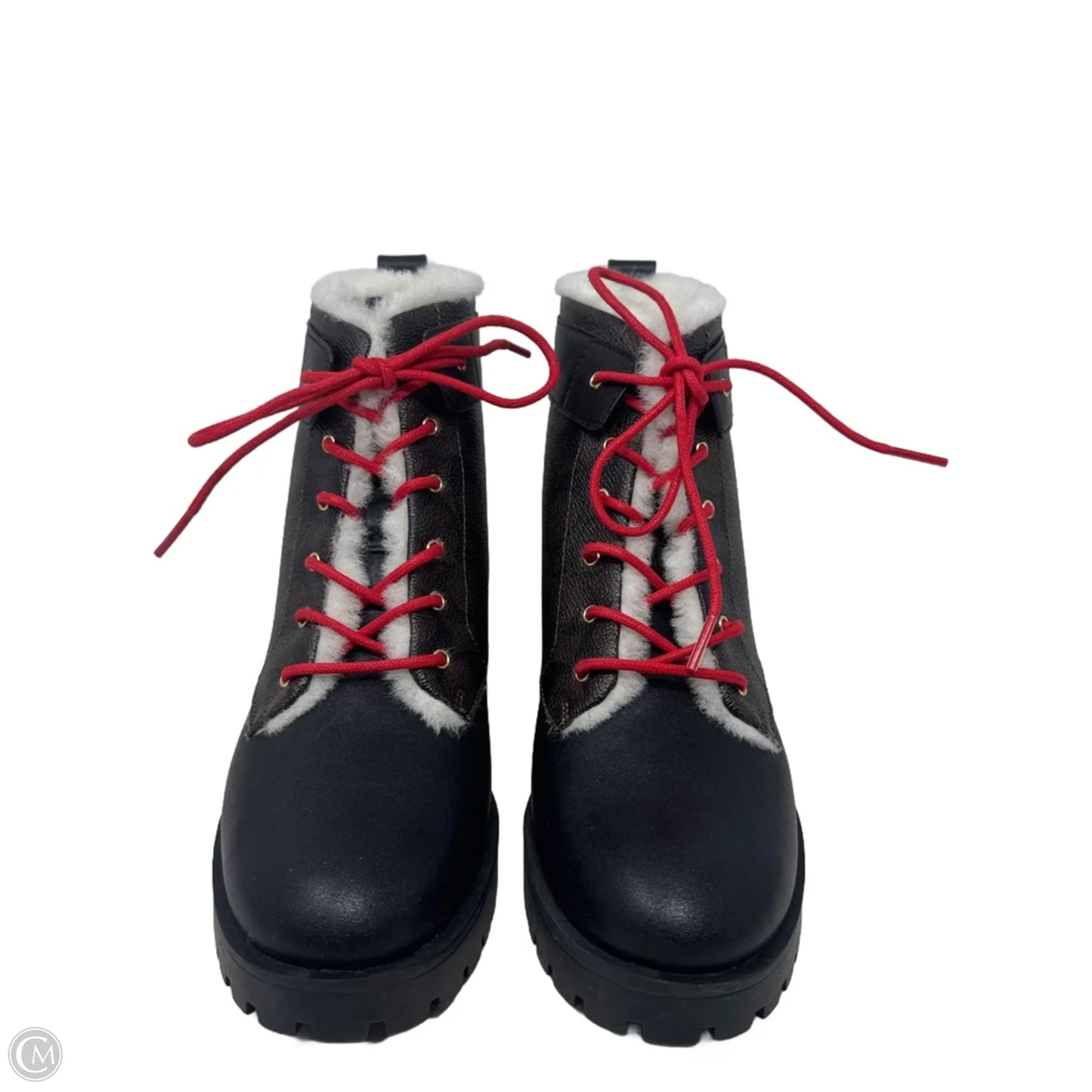 Lorraine Boots Designer By Coach In Black & Brown, Size: 7