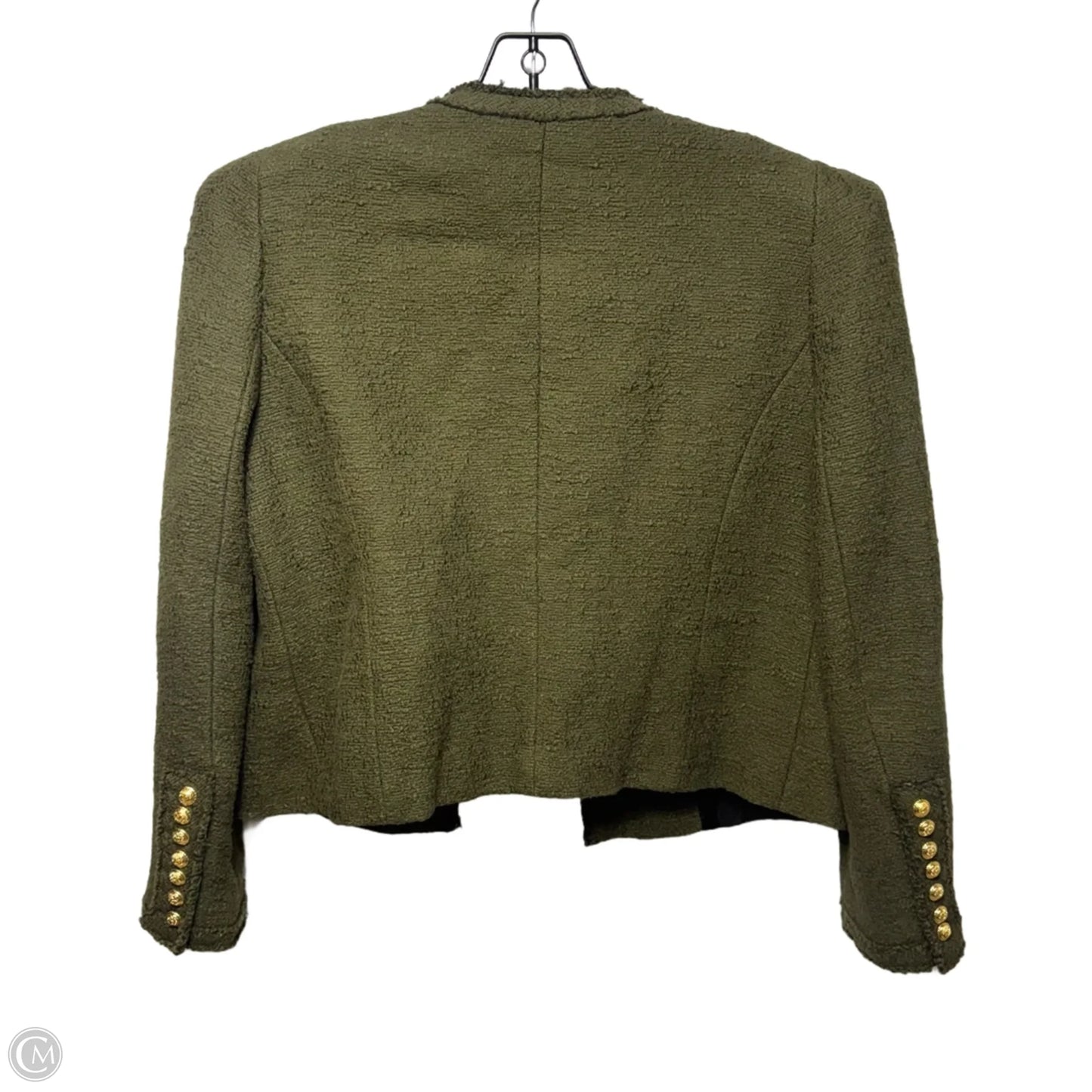 Cropped Blazer By Zara In Green, Size: Xl