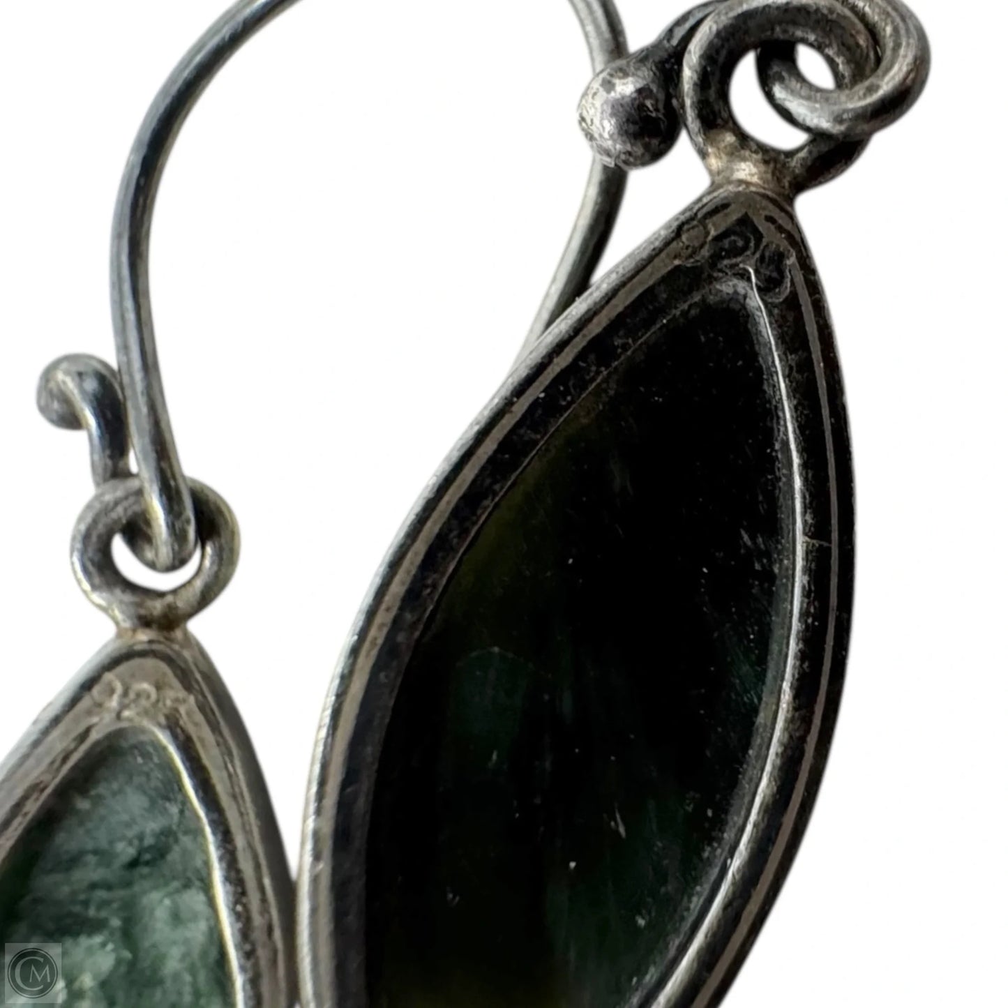 Oval Dangle Earrings Sterling Silver