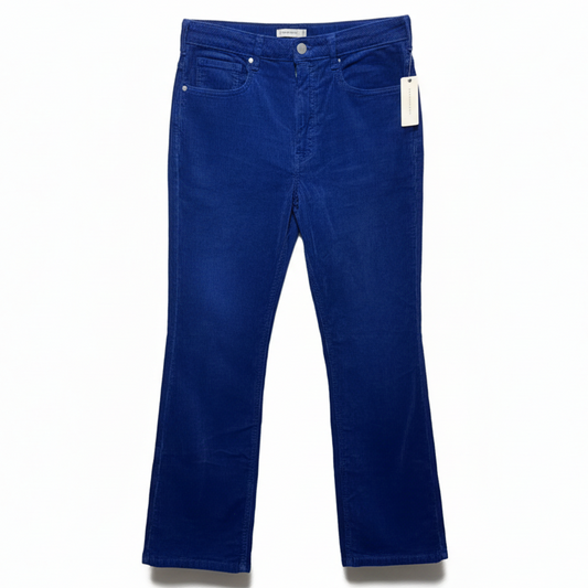 The Yaya Mid-Rise Corduroy Crop Flare Jeans By Pilcro In Indigo, Size: 4/27
