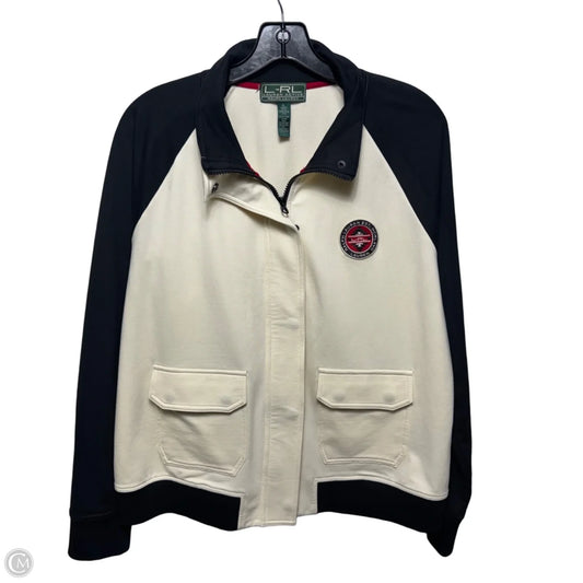 Jacket By Lauren Ralph Lauren Active In Black & Cream, Size: XL