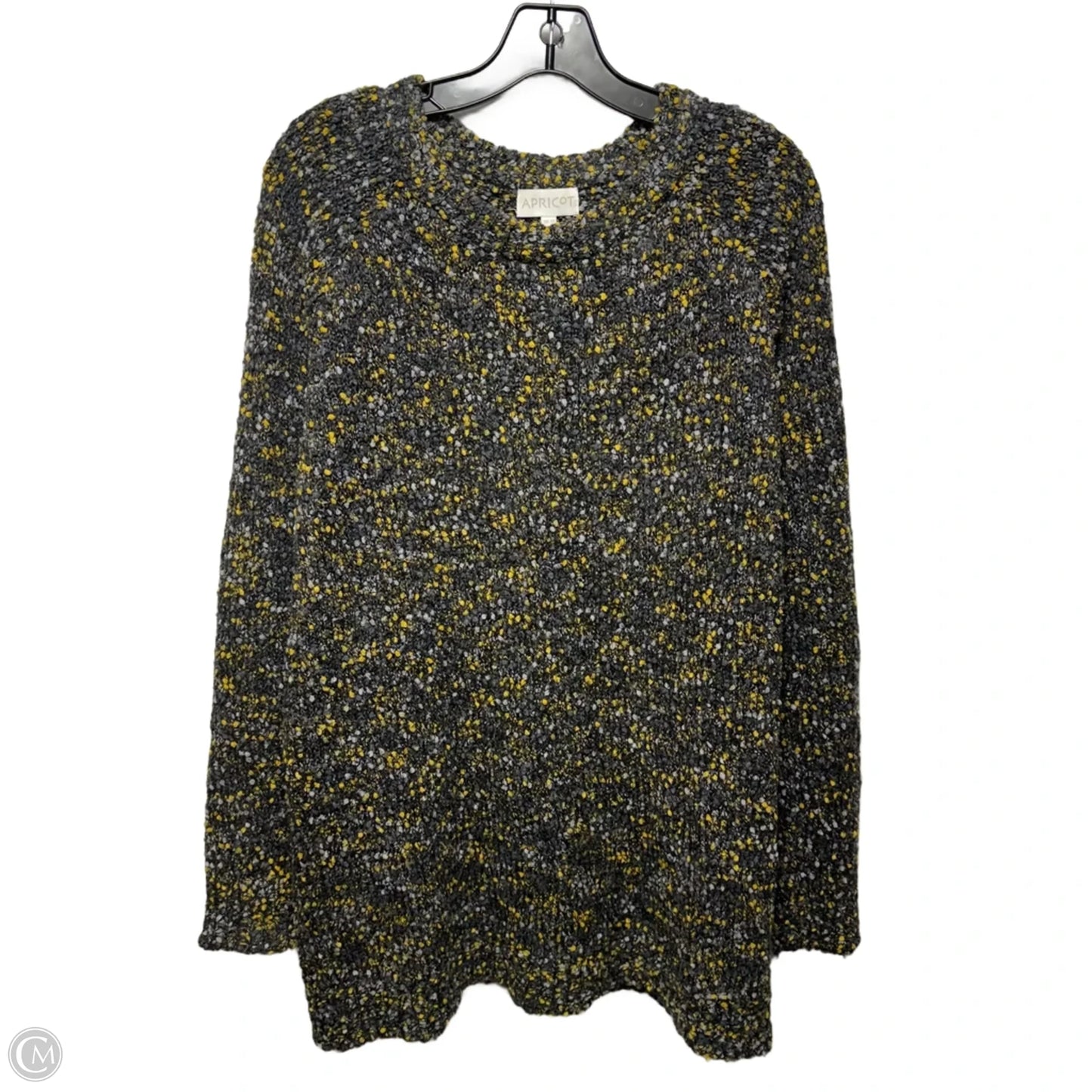 Sweater By Apricot In Grey & Yellow, Size: L