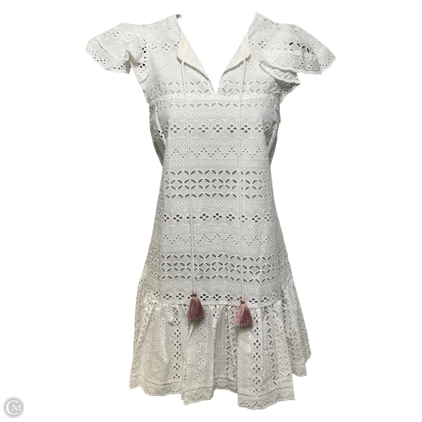 Caro Eyelet Drop Waist Dress Designer By Rebecca Minkoff In White, Size: 2