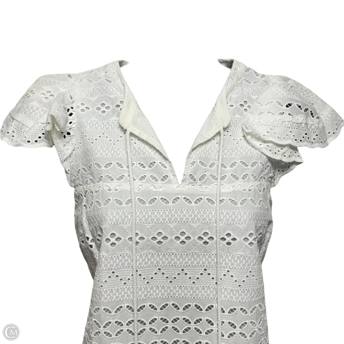 Caro Eyelet Drop Waist Dress Designer By Rebecca Minkoff In White, Size: 2