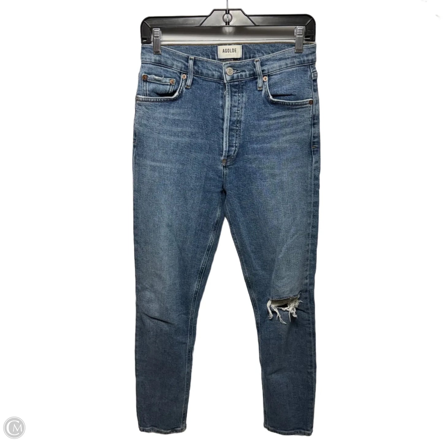 Nico High Rise Slim Fit Jeans By Agolde In Blue Denim, Size: 4