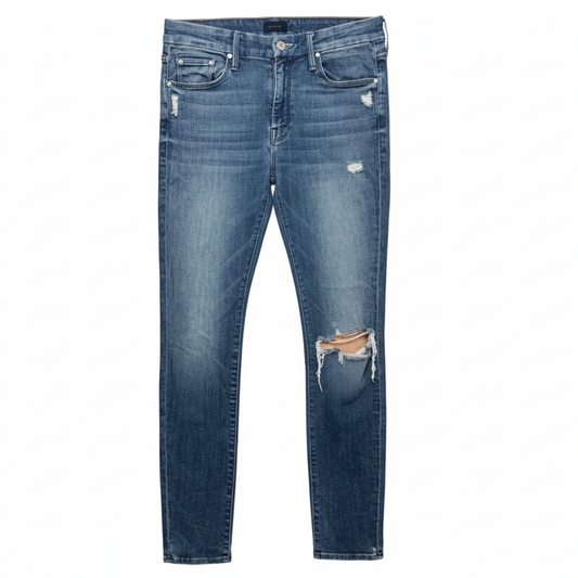 The Looker Jeans Skinny By Mother In Blue Denim, Size: 4