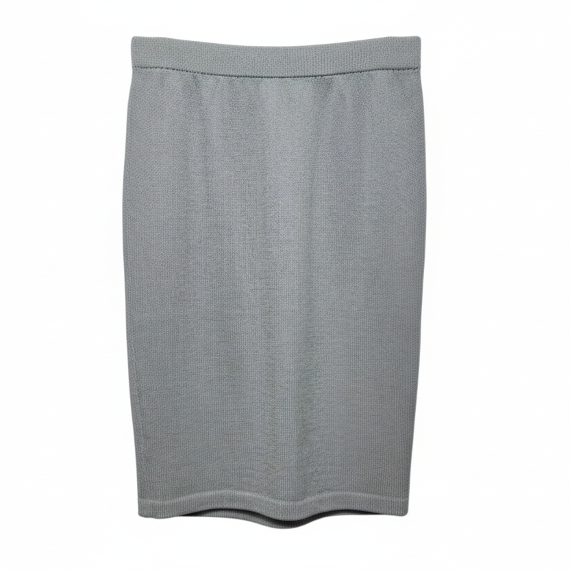 Knit Midi Skirt Luxury Designer By St John Collection In Grey, Size: 2