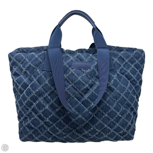 London Quilted Denim Shopper Tote Designer By Kurt Geiger, Size: Large