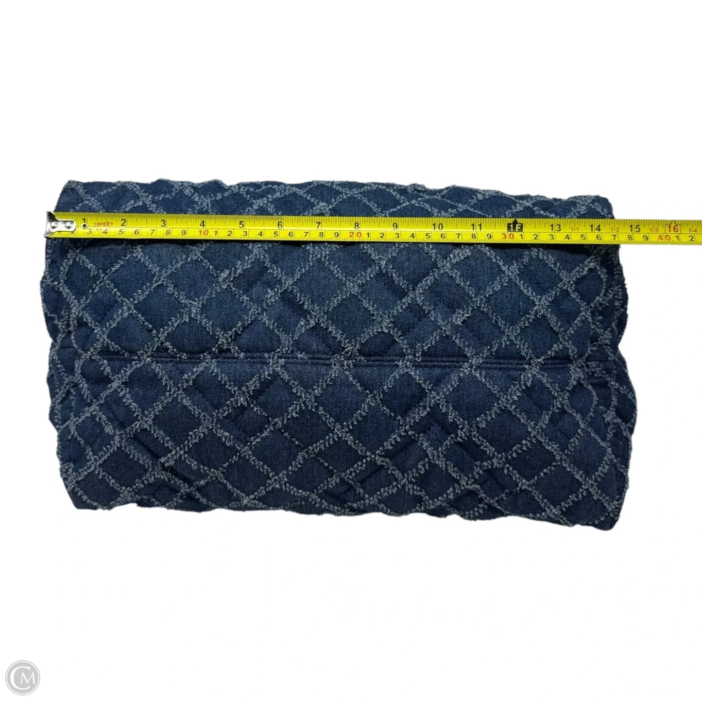 London Quilted Denim Shopper Tote Designer By Kurt Geiger, Size: Large