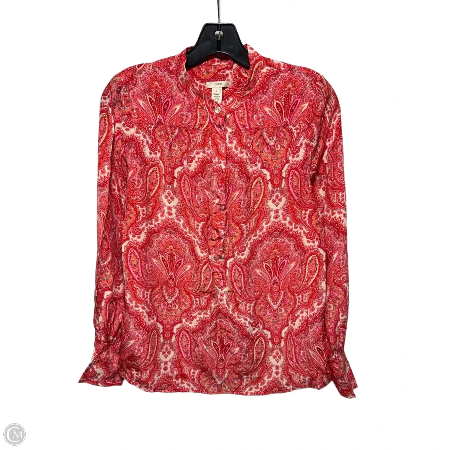Printed Silk Blouse By J. Crew In Paisley Print, Size: 6