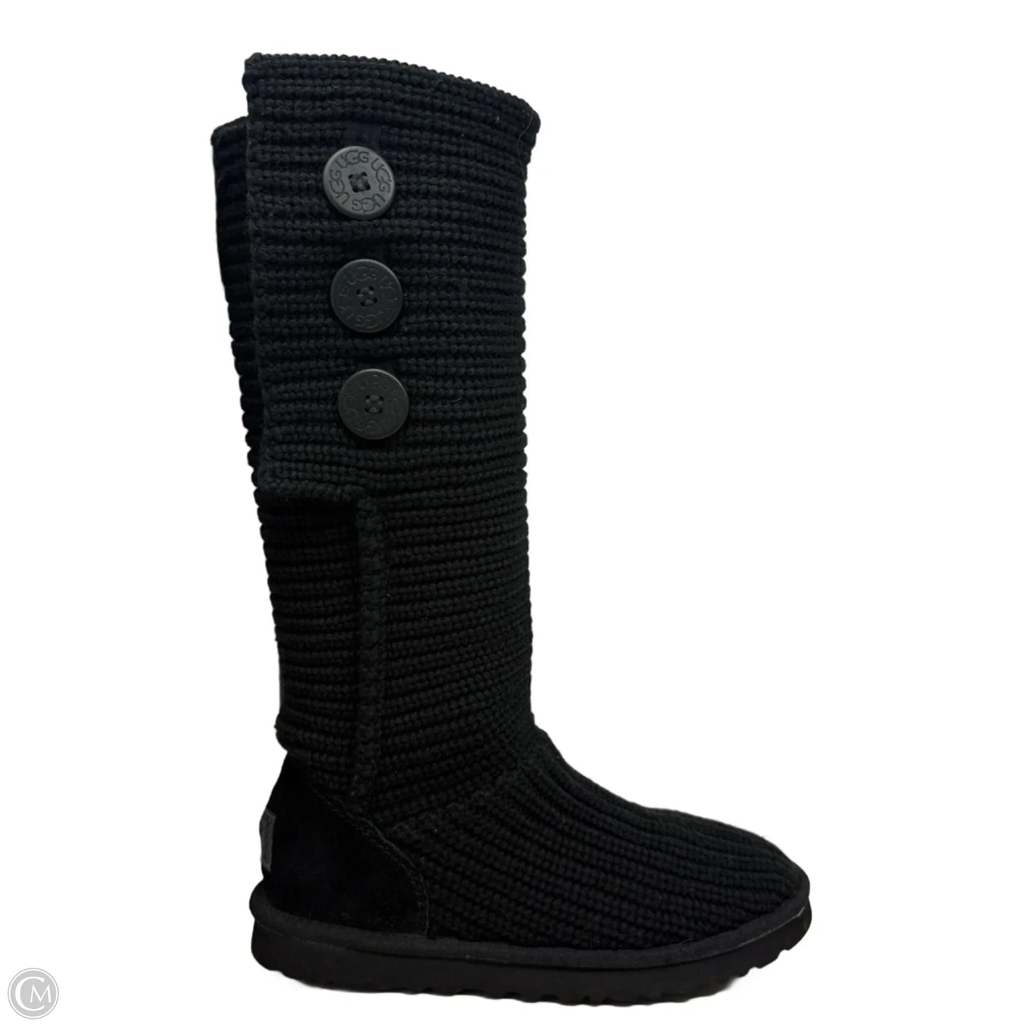 Classic Cardy Boots Designer By Ugg In Black, Size: 8