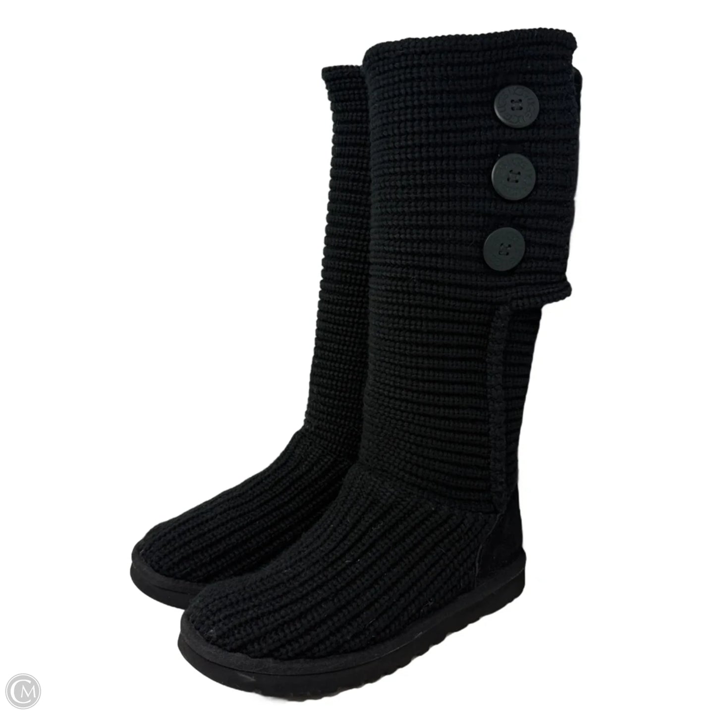 Classic Cardy Boots Designer By Ugg In Black, Size: 8