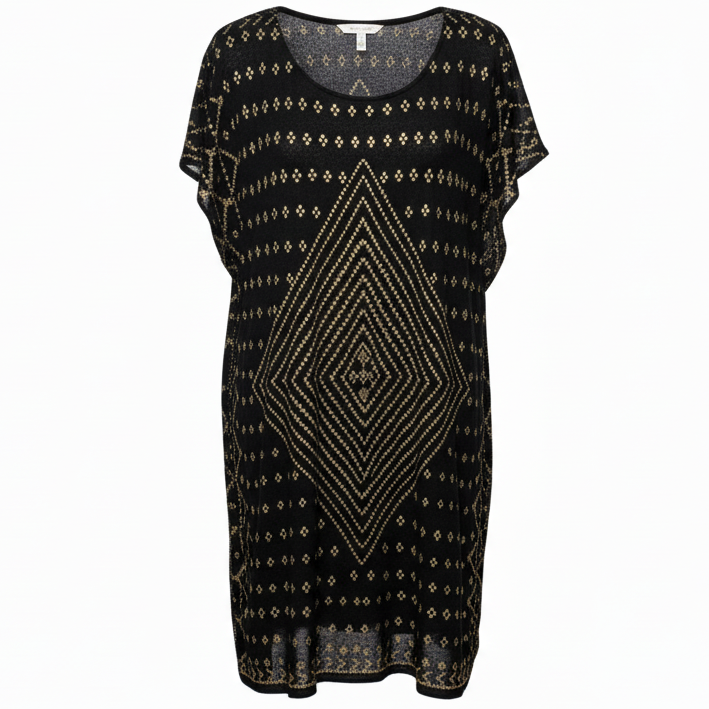 New Romantics Bronze Beaded Poncho Tunic By Free People In Black & Gold, Size: XS