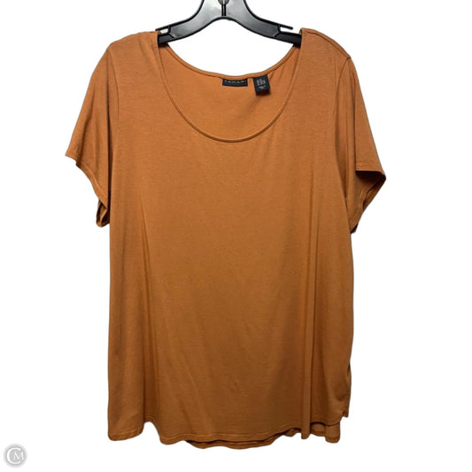 Top Short Sleeve By Tahari In Tan, Size: 2x